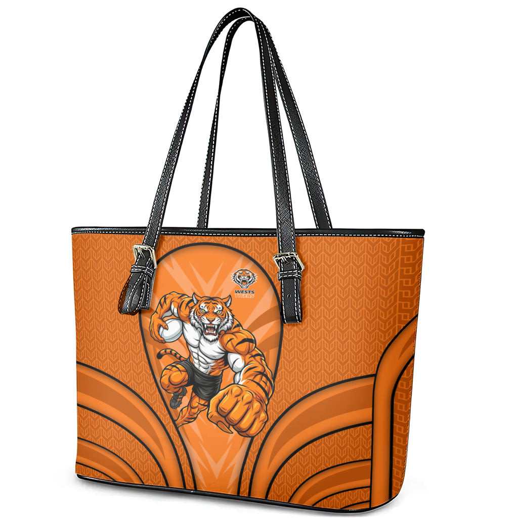 Wests Tigers Rugby Mascot Leather Tote Bag Australian Rugby Culture - Tribal Inspired Tiger