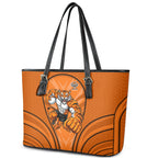 Wests Tigers Rugby Mascot Leather Tote Bag Australian Rugby Culture - Tribal Inspired Tiger