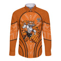 Wests Tigers Rugby Mascot Long Sleeve Button Shirt Australian Rugby Culture - Tribal Inspired Tiger