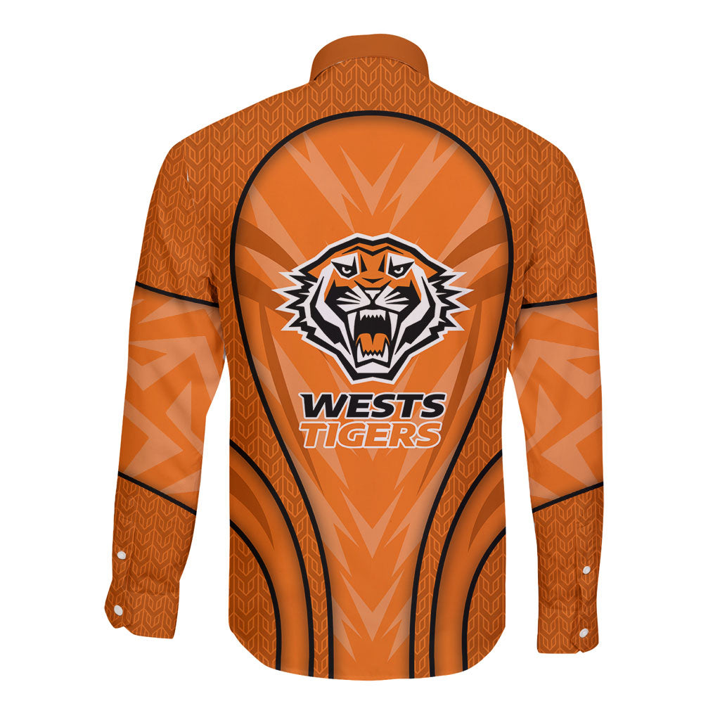 Wests Tigers Rugby Mascot Long Sleeve Button Shirt Australian Rugby Culture - Tribal Inspired Tiger