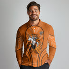 Wests Tigers Rugby Mascot Long Sleeve Polo Shirt Australian Rugby Culture - Tribal Inspired Tiger