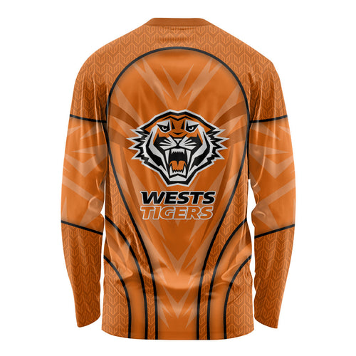 Wests Tigers Rugby Mascot Long Sleeve Shirt Australian Rugby Culture - Tribal Inspired Tiger