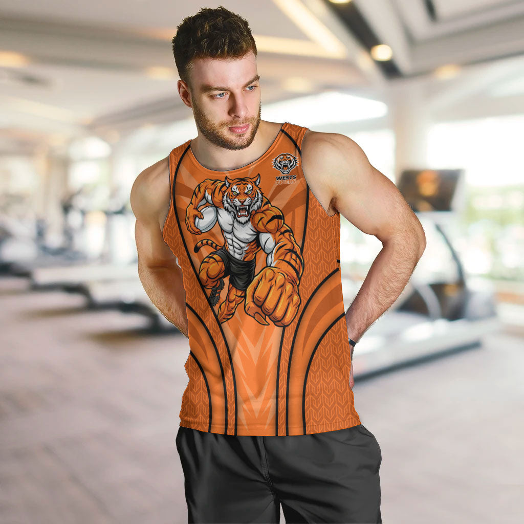 Wests Tigers Rugby Mascot Men Tank Top Australian Rugby Culture - Tribal Inspired Tiger