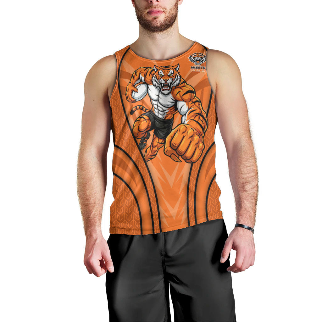 Wests Tigers Rugby Mascot Men Tank Top Australian Rugby Culture - Tribal Inspired Tiger