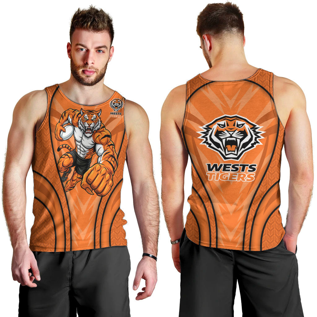Wests Tigers Rugby Mascot Men Tank Top Australian Rugby Culture - Tribal Inspired Tiger