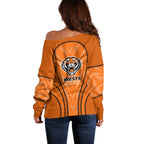 Wests Tigers Rugby Mascot Off Shoulder Sweater Australian Rugby Culture - Tribal Inspired Tiger