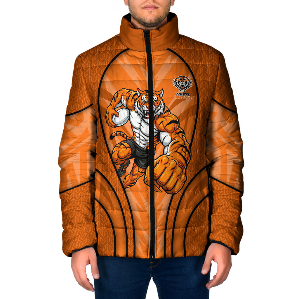 Wests Tigers Rugby Mascot Padded Jacket Australian Rugby Culture - Tribal Inspired Tiger