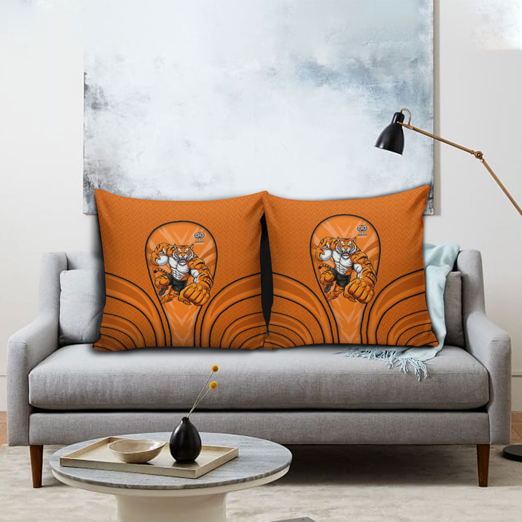 Wests Tigers Rugby Mascot Pillow Cover Australian Rugby Culture - Tribal Inspired Tiger