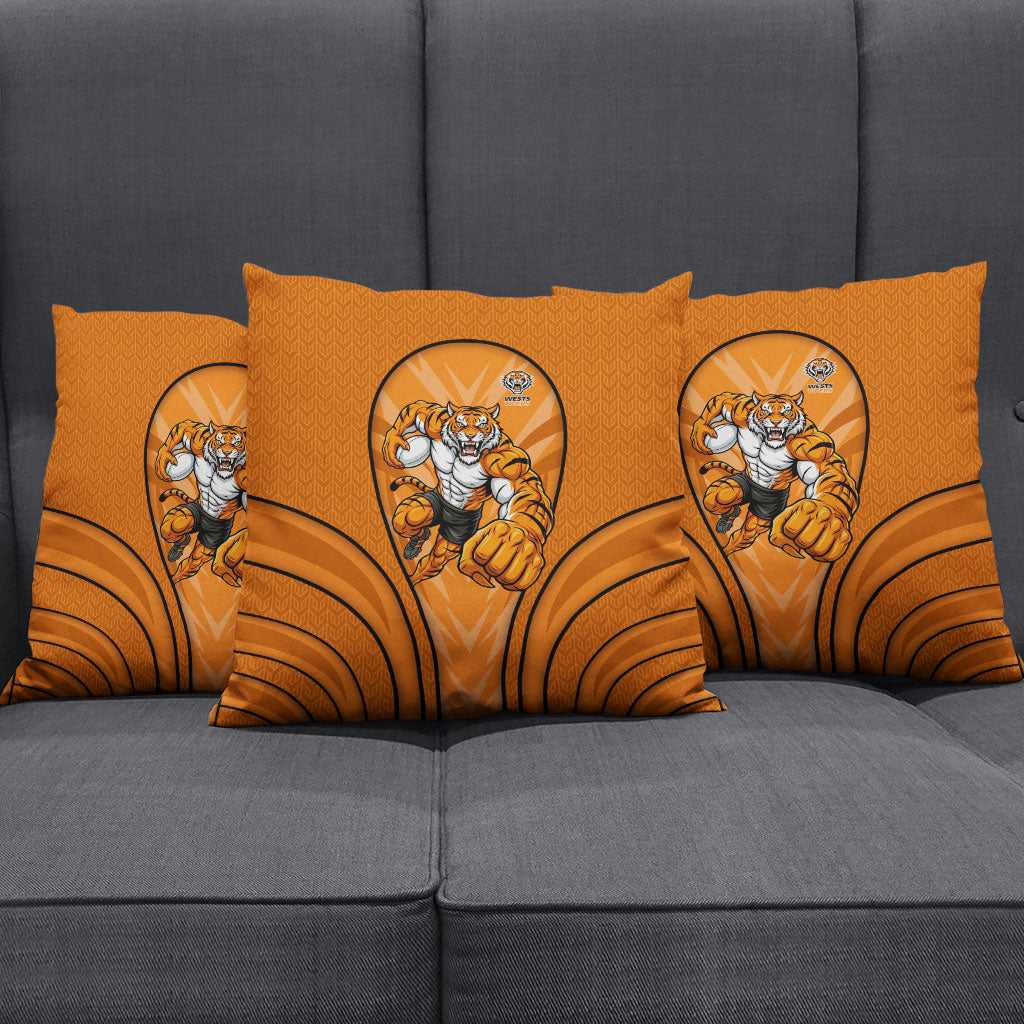 Wests Tigers Rugby Mascot Pillow Cover Australian Rugby Culture - Tribal Inspired Tiger