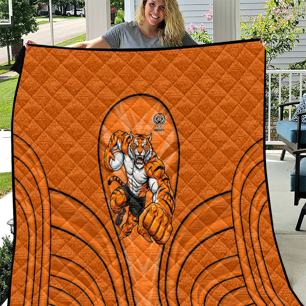 Wests Tigers Rugby Mascot Quilt Australian Rugby Culture - Tribal Inspired Tiger