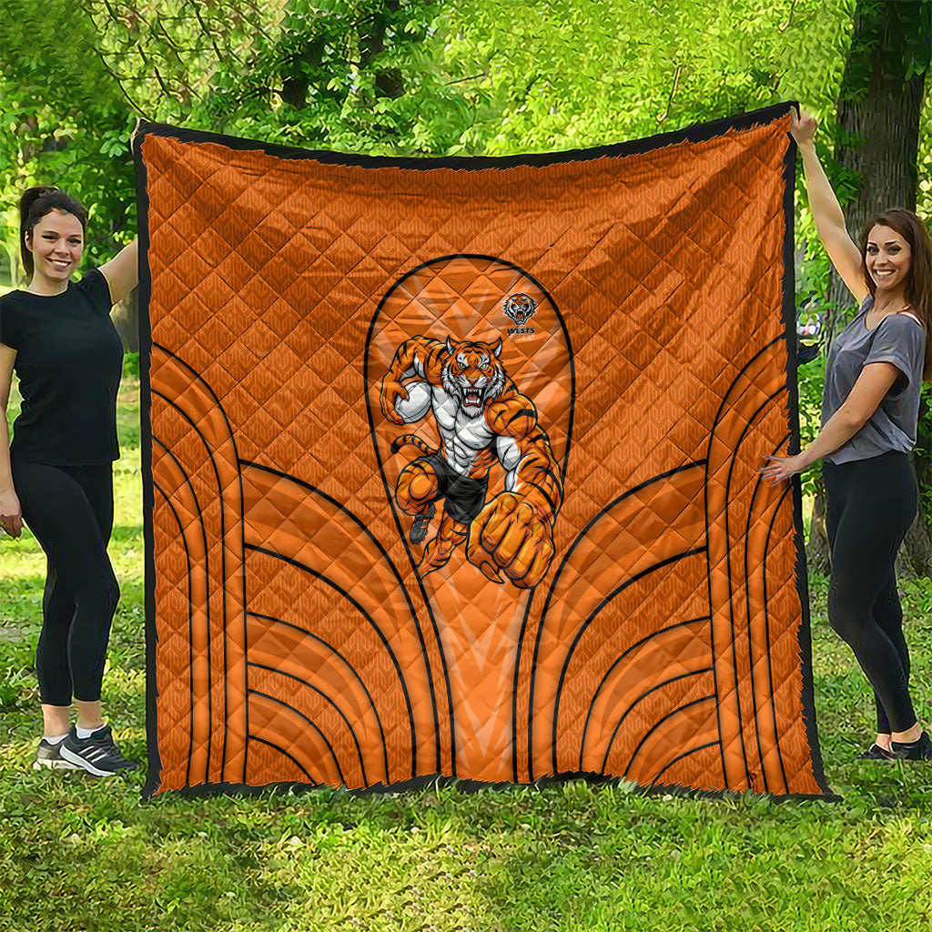 Wests Tigers Rugby Mascot Quilt Australian Rugby Culture - Tribal Inspired Tiger