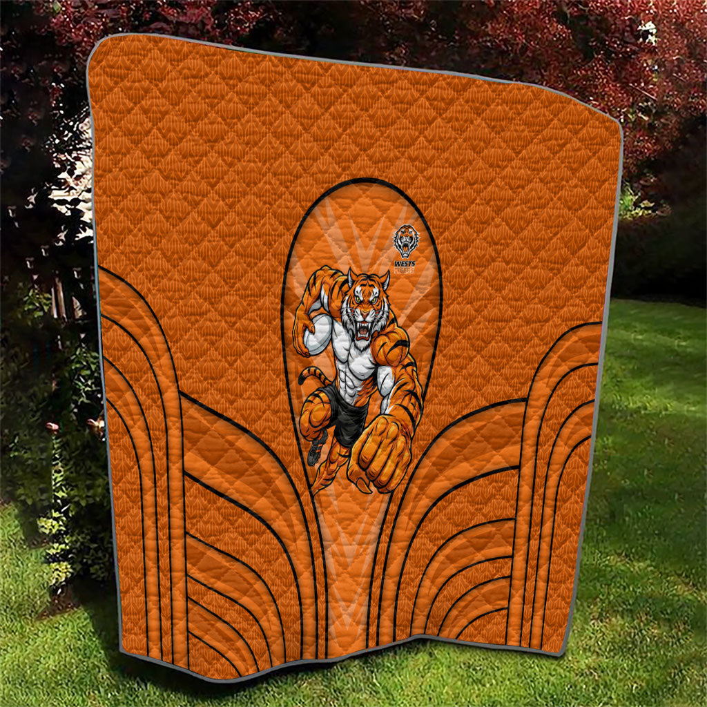 Wests Tigers Rugby Mascot Quilt Australian Rugby Culture - Tribal Inspired Tiger