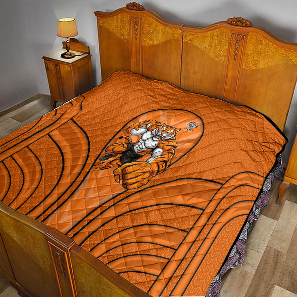 Wests Tigers Rugby Mascot Quilt Australian Rugby Culture - Tribal Inspired Tiger