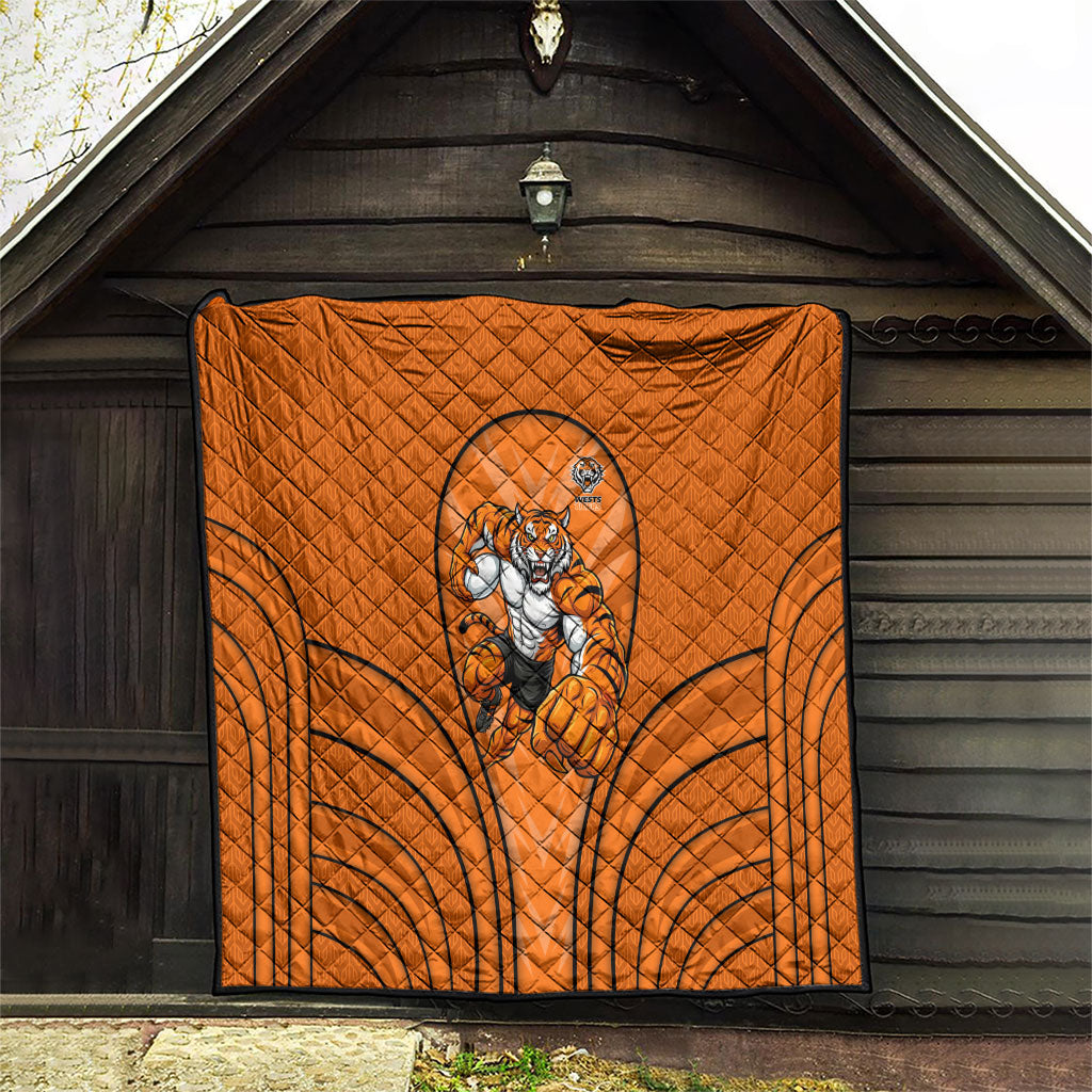 Wests Tigers Rugby Mascot Quilt Australian Rugby Culture - Tribal Inspired Tiger