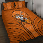 Wests Tigers Rugby Mascot Quilt Bed Set Australian Rugby Culture - Tribal Inspired Tiger