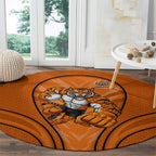 Wests Tigers Rugby Mascot Round Carpet Australian Rugby Culture - Tribal Inspired Tiger