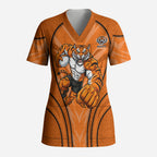 Wests Tigers Rugby Mascot Scrub Top Australian Rugby Culture - Tribal Inspired Tiger