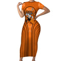 Wests Tigers Rugby Mascot Short Sleeve Bodycon Dress Australian Rugby Culture - Tribal Inspired Tiger