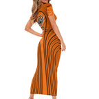Wests Tigers Rugby Mascot Short Sleeve Bodycon Dress Australian Rugby Culture - Tribal Inspired Tiger