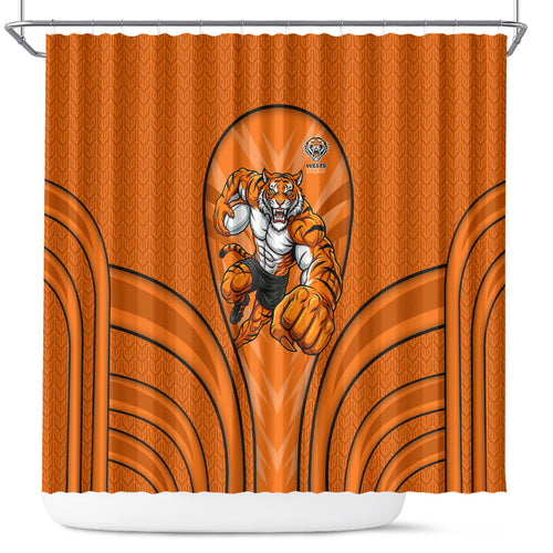 Wests Tigers Rugby Mascot Shower Curtain Australian Rugby Culture - Tribal Inspired Tiger