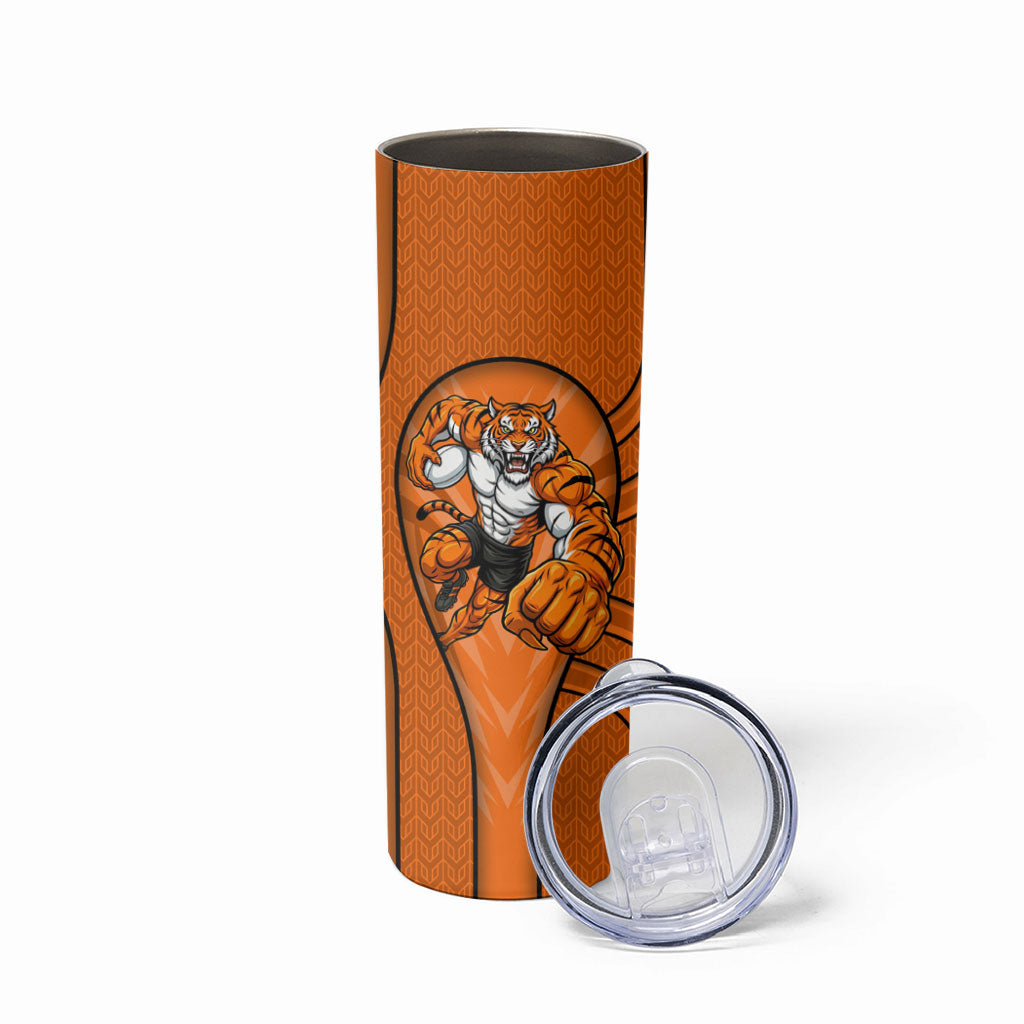 Wests Tigers Rugby Mascot Skinny Tumbler Australian Rugby Culture - Tribal Inspired Tiger