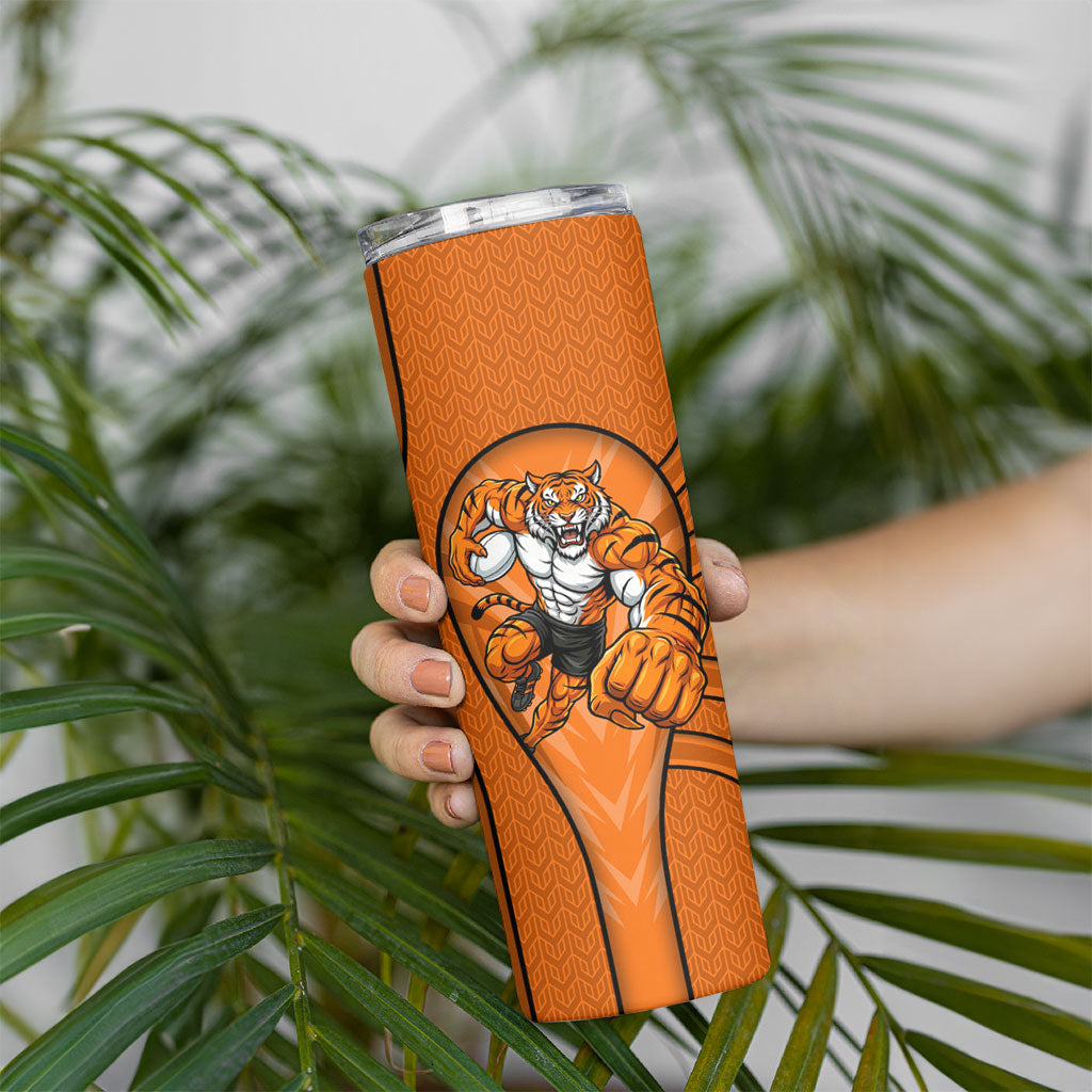 Wests Tigers Rugby Mascot Skinny Tumbler Australian Rugby Culture - Tribal Inspired Tiger
