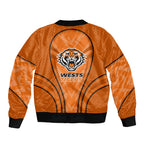 Wests Tigers Rugby Mascot Sleeve Zip Bomber Jacket Australian Rugby Culture - Tribal Inspired Tiger