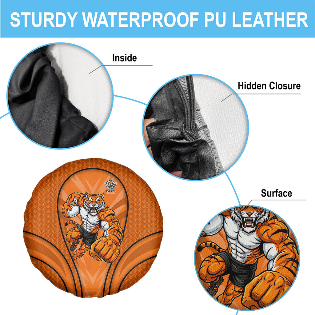 Wests Tigers Rugby Mascot Spare Tire Cover Australian Rugby Culture - Tribal Inspired Tiger