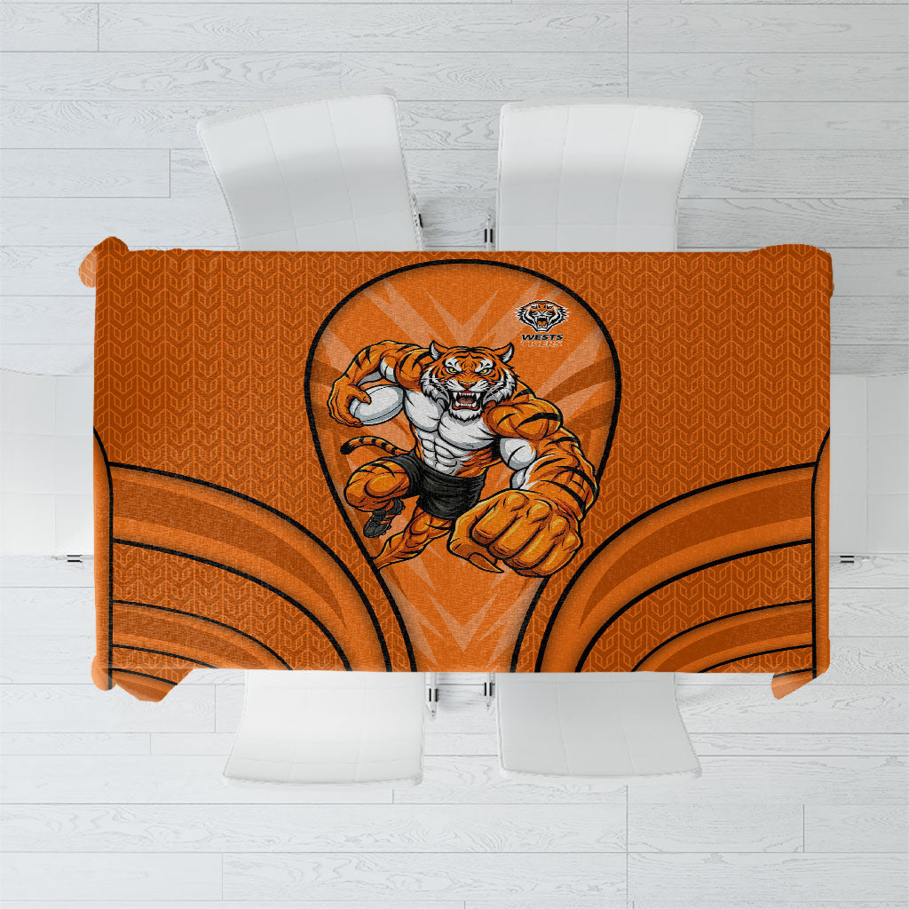 Wests Tigers Rugby Mascot Tablecloth Australian Rugby Culture - Tribal Inspired Tiger