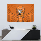 Wests Tigers Rugby Mascot Tapestry Australian Rugby Culture - Tribal Inspired Tiger