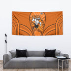 Wests Tigers Rugby Mascot Tapestry Australian Rugby Culture - Tribal Inspired Tiger