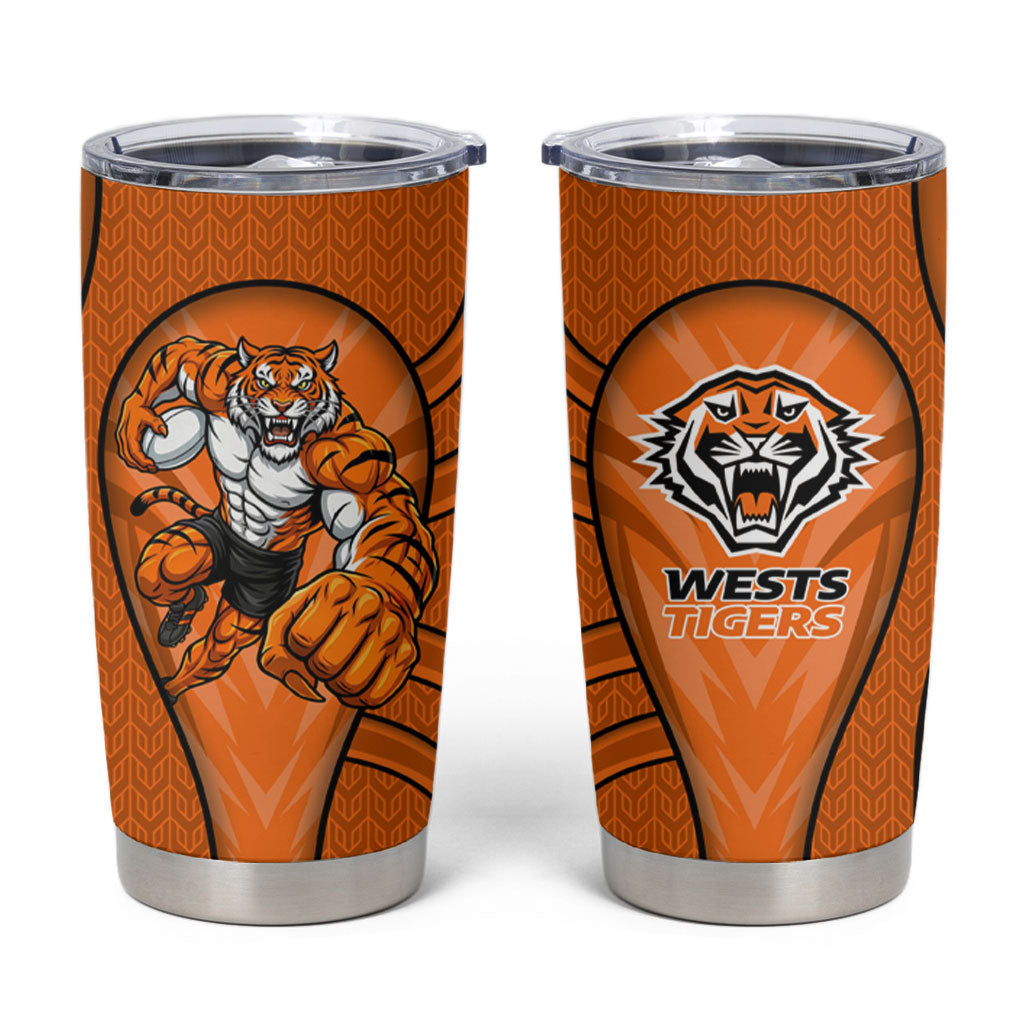 Wests Tigers Rugby Mascot Tumbler Cup Australian Rugby Culture - Tribal Inspired Tiger