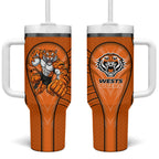 Wests Tigers Rugby Mascot Tumbler With Handle Australian Rugby Culture - Tribal Inspired Tiger