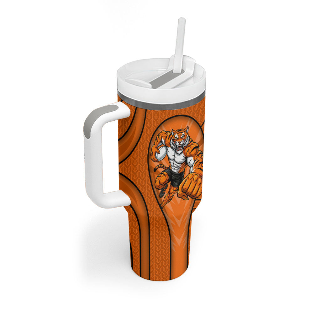 Wests Tigers Rugby Mascot Tumbler With Handle Australian Rugby Culture - Tribal Inspired Tiger