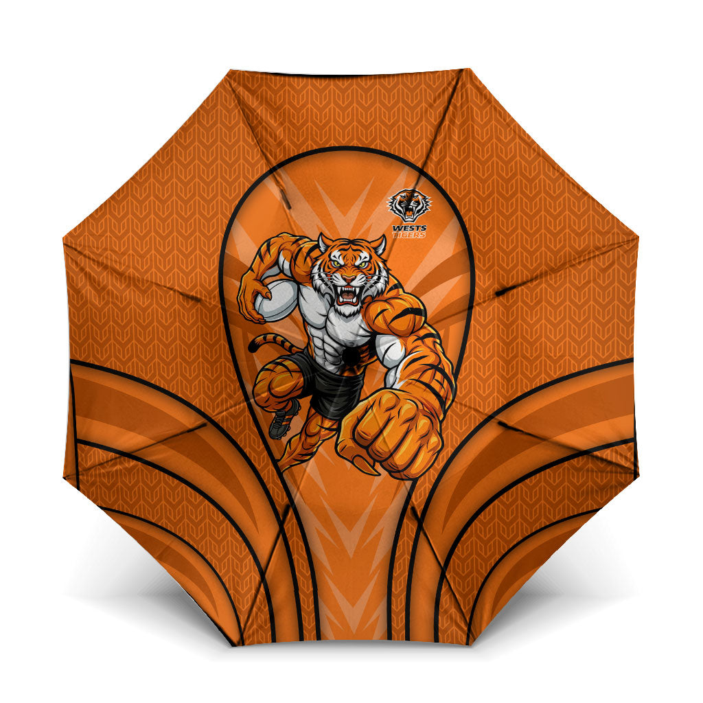 Wests Tigers Rugby Mascot Umbrella Australian Rugby Culture - Tribal Inspired Tiger