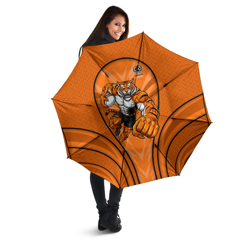 Wests Tigers Rugby Mascot Umbrella Australian Rugby Culture - Tribal Inspired Tiger