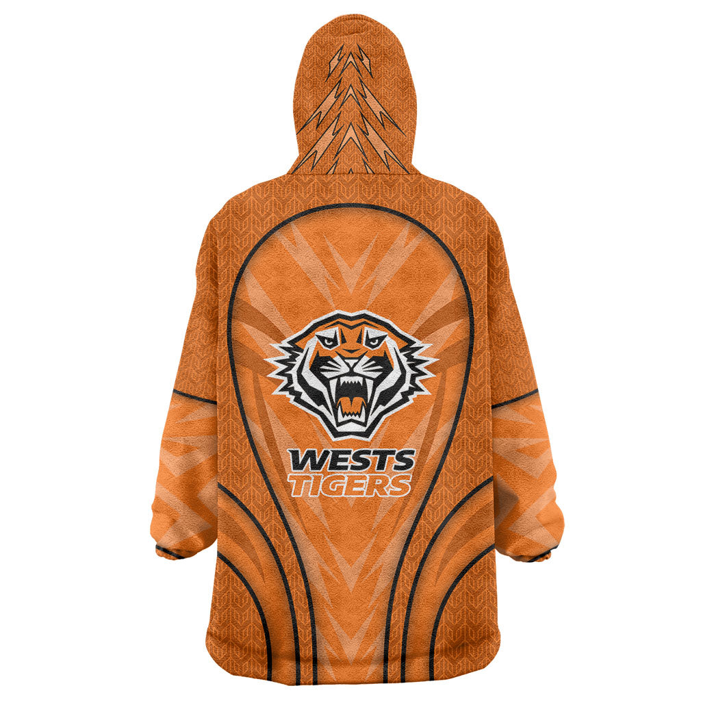 Wests Tigers Rugby Mascot Wearable Blanket Hoodie Australian Rugby Culture - Tribal Inspired Tiger