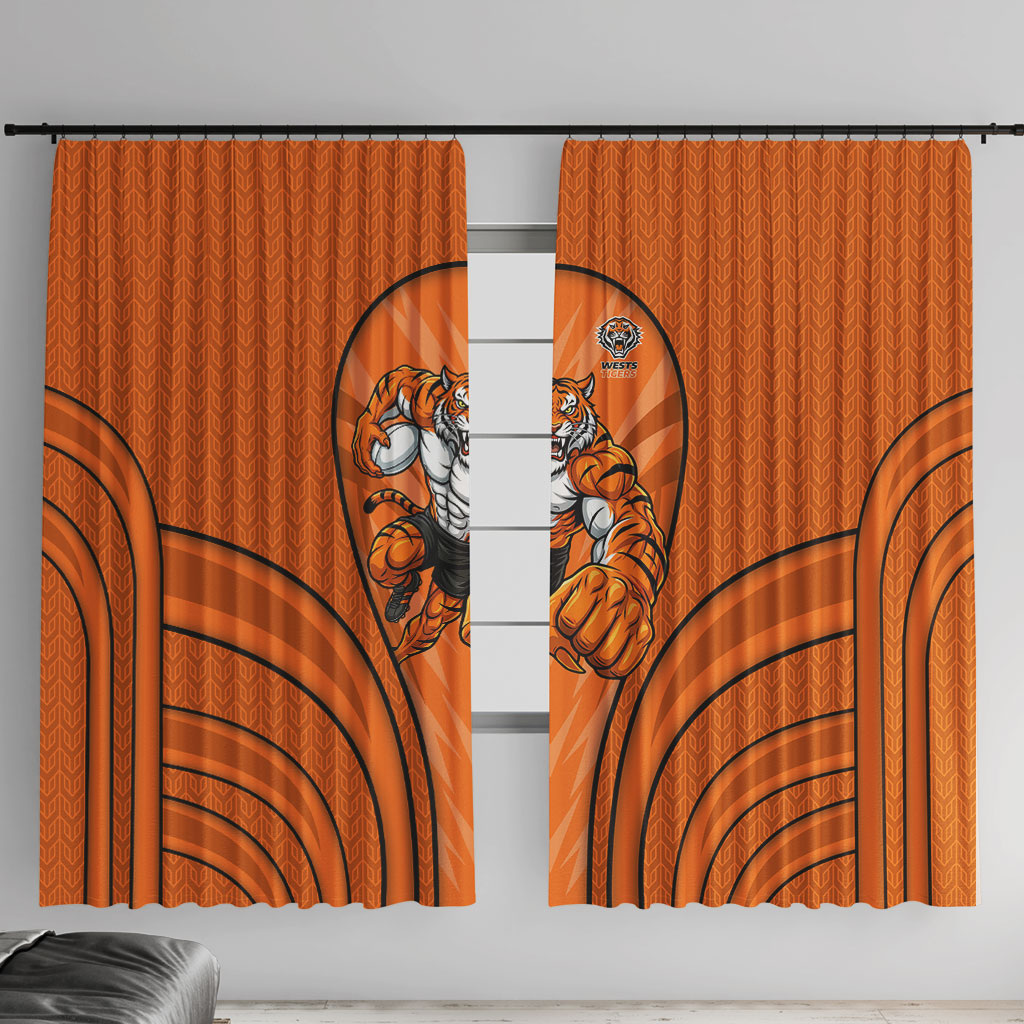 Wests Tigers Rugby Mascot Window Curtain Australian Rugby Culture - Tribal Inspired Tiger