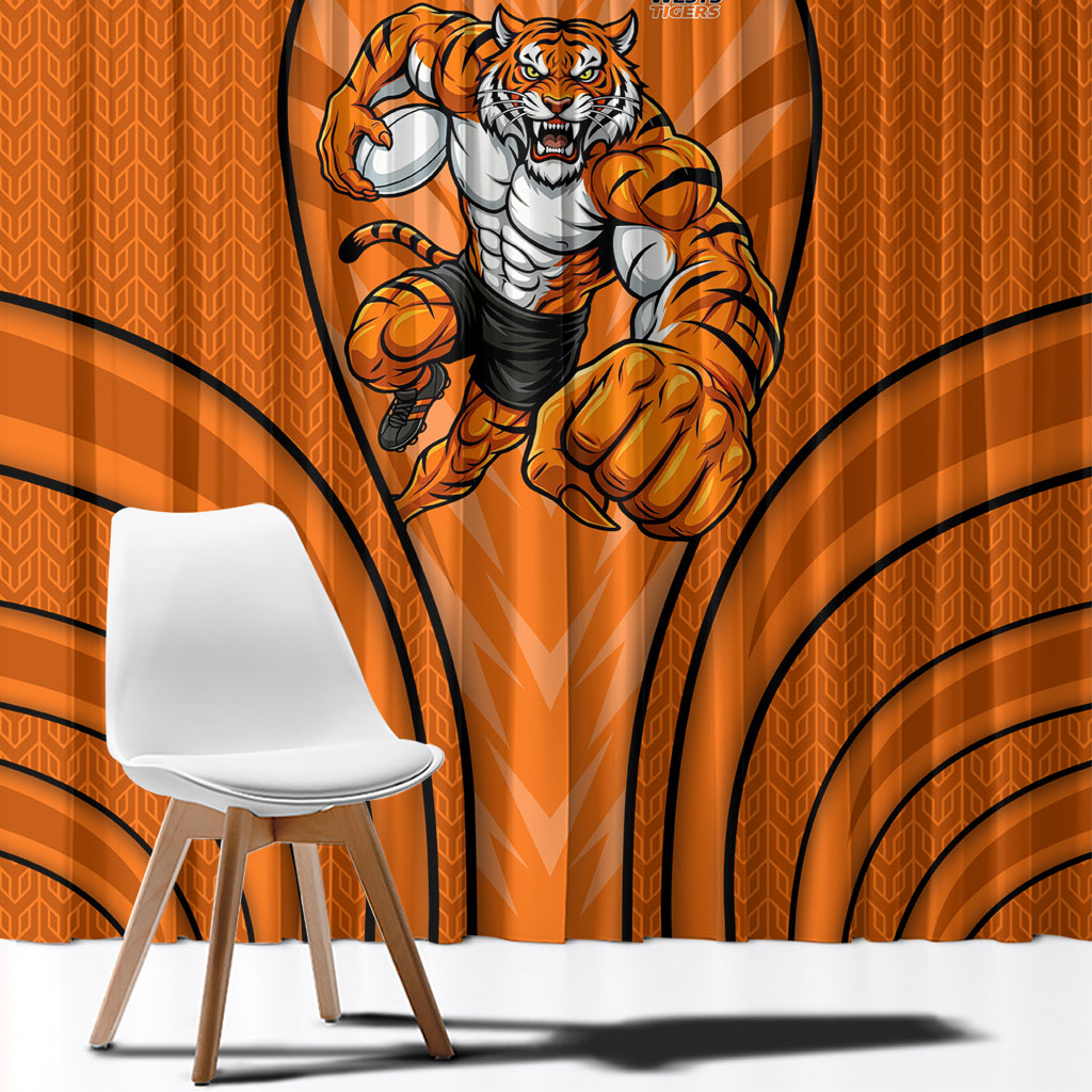 Wests Tigers Rugby Mascot Window Curtain Australian Rugby Culture - Tribal Inspired Tiger