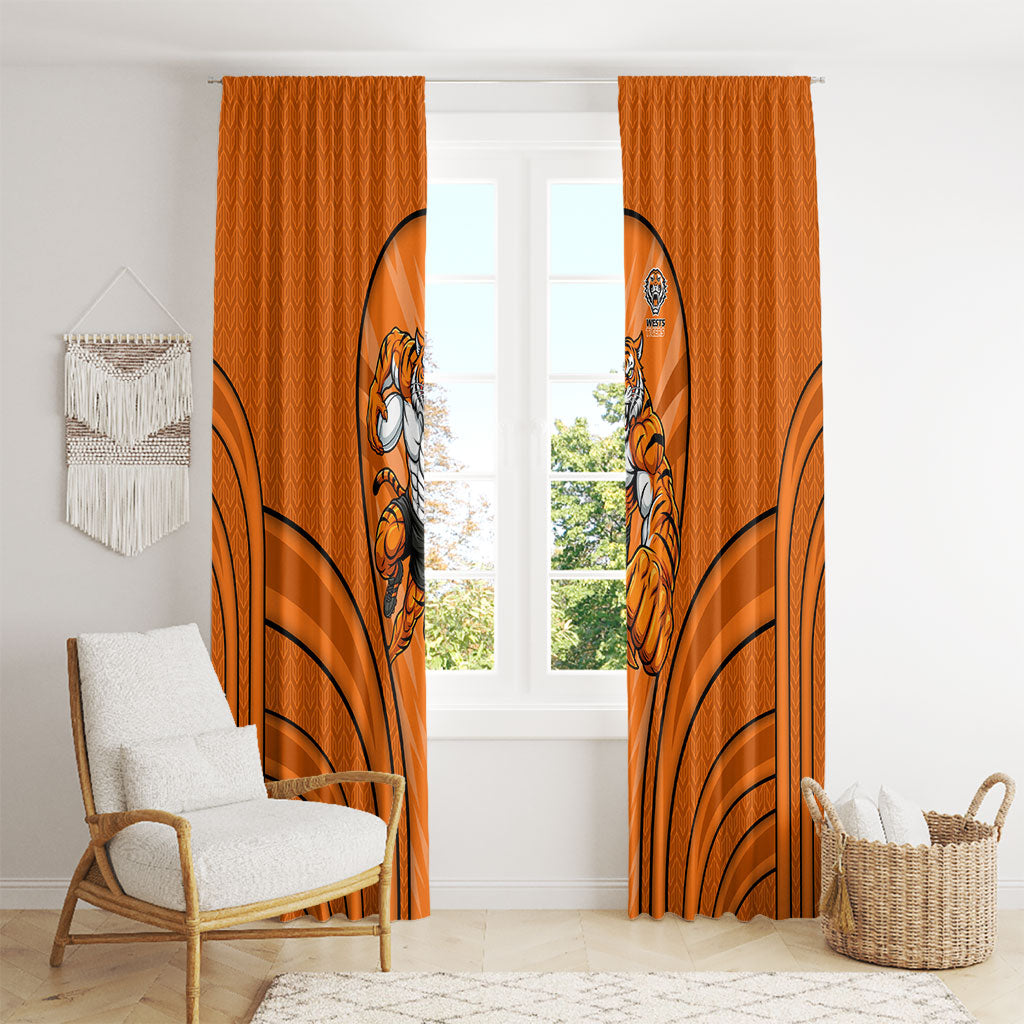 Wests Tigers Rugby Mascot Window Curtain Australian Rugby Culture - Tribal Inspired Tiger