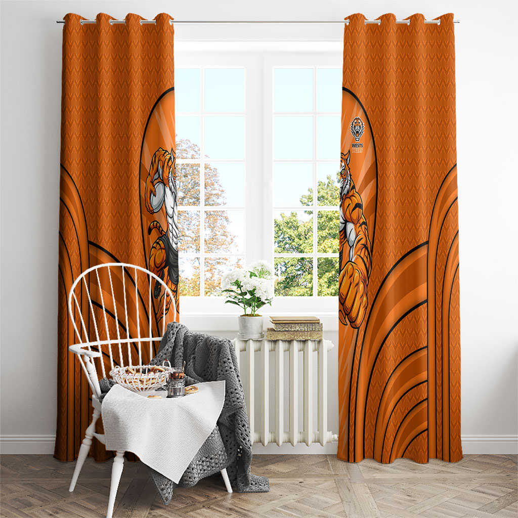 Wests Tigers Rugby Mascot Window Curtain Australian Rugby Culture - Tribal Inspired Tiger