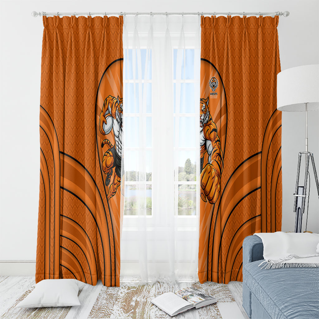 Wests Tigers Rugby Mascot Window Curtain Australian Rugby Culture - Tribal Inspired Tiger
