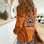 Wests Tigers Rugby Mascot Women Casual Shirt Australian Rugby Culture - Tribal Inspired Tiger