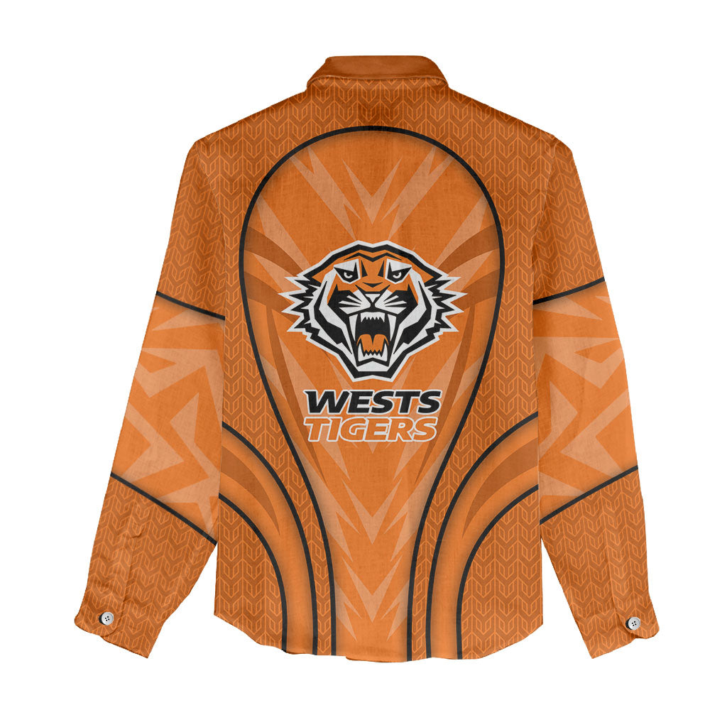 Wests Tigers Rugby Mascot Women Casual Shirt Australian Rugby Culture - Tribal Inspired Tiger