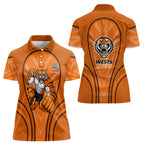 Wests Tigers Rugby Mascot Women Polo Shirt Australian Rugby Culture - Tribal Inspired Tiger