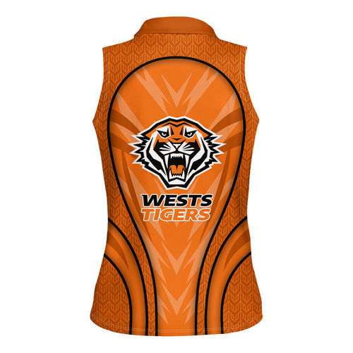 Wests Tigers Rugby Mascot Women Sleeveless Polo Shirt Australian Rugby Culture - Tribal Inspired Tiger