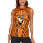 Wests Tigers Rugby Mascot Women Sleeveless Polo Shirt Australian Rugby Culture - Tribal Inspired Tiger