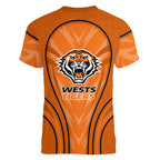 Wests Tigers Rugby Mascot Women V-Neck T-Shirt Australian Rugby Culture - Tribal Inspired Tiger