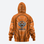 Wests Tigers Rugby Mascot Zip Hoodie Australian Rugby Culture - Tribal Inspired Tiger
