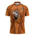 Wests Tigers Rugby Mascot Zipper Polo Shirt Australian Rugby Culture - Tribal Inspired Tiger